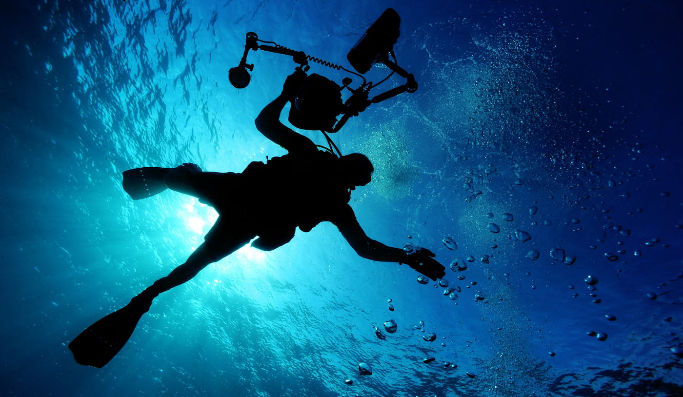 Scuba diver beneath the sea