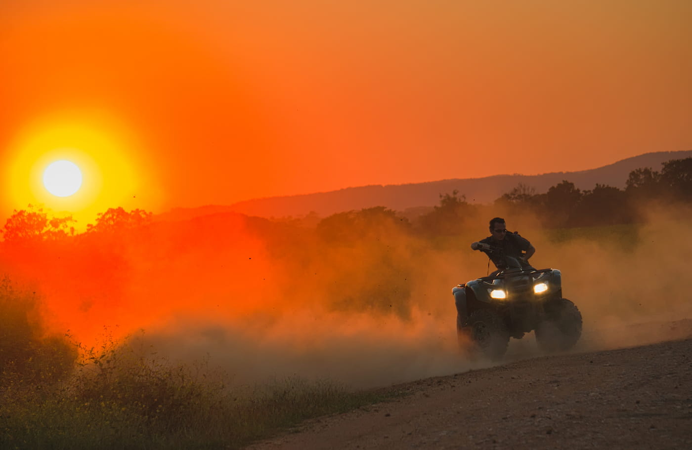 Quad bike tour at sunset